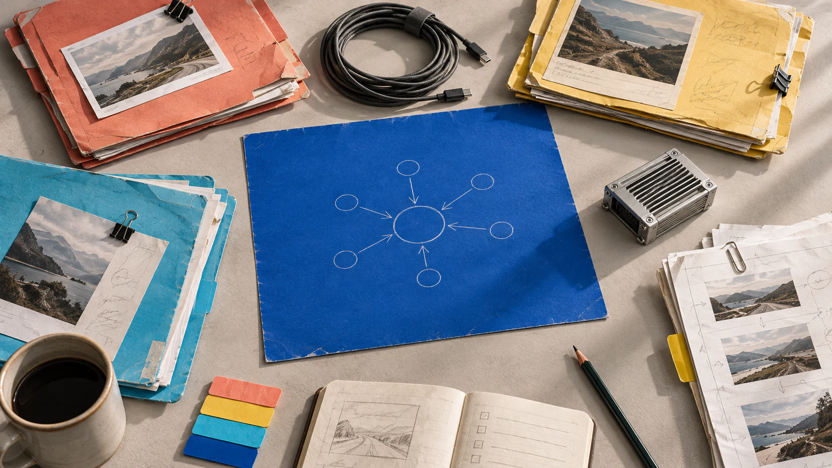 Used campaign folders, journey sheets and system hardware converge around one cobalt master sheet.